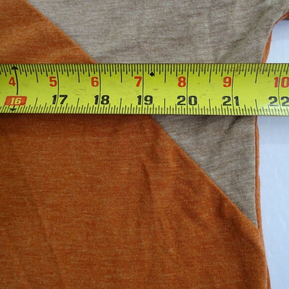 Emery Rose Orange Colorblock Crew Neck T-Shirt Top Women Size XL Fall Casual - Picture 5 of 8
